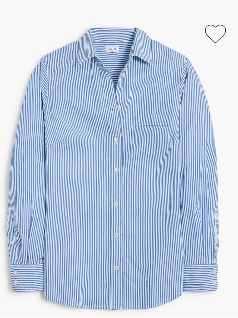 J. Crew Blue and White Narrow Stripe Button-Down Shirt size S